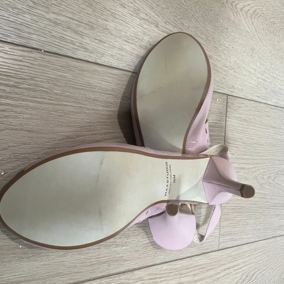 Pink leather upper Maxstudio contemporary slingback heel with cutouts - Picture 9 of 11